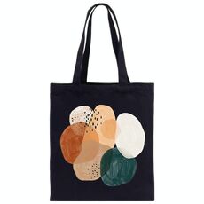 Stampa su tela con stampa ad acquerello per borsetta su richiesta, dimensioni: 30x25 cm (nero)