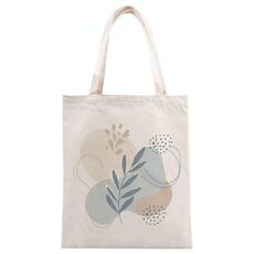 Borsa in tela stampata con foglie fresche, stampa su richiesta, dimensioni: 25x20 cm (beige)