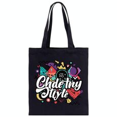 Borsa in tela stampata con graffiti, stampa su richiesta, dimensioni: 25x20 cm (nero)