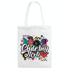 Borsa in tela stampata con graffiti, stampa su richiesta, dimensioni: 30x25 cm (bianco)