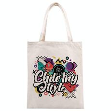 Borsa in tela stampata con graffiti, stampa su richiesta, dimensioni: 30x25 cm (beige)