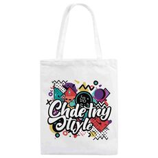 Borsa in tela stampata con graffiti, stampa su richiesta, dimensioni: 35x30 cm (bianco)