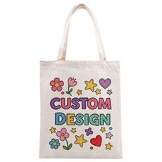 Stampa su tela con disegno di bambino, stampa su borsa a richiesta, dimensioni: 25x20 cm (beige)