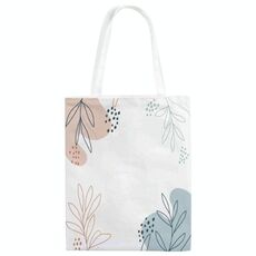 Stampa su tela con rami su borsa a mano su richiesta, dimensioni: 30x25 cm (bianco)