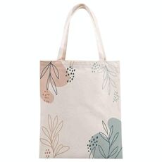 Stampa su tela con rami su borsa a mano su richiesta, dimensioni: 35x30 cm (beige)
