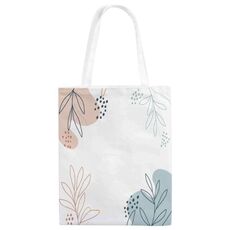 Stampa su tela con rami su borsa a mano su richiesta, dimensioni: 40x35 cm (bianco)