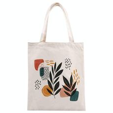 Stampa su tela con foglie astratte per borsetta, su richiesta, dimensioni: 40x35 cm (beige)