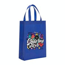 Borsa in tessuto non tessuto con stampa graffiti, stampa su richiesta, dimensioni: 35x25x10 cm (blu reale)