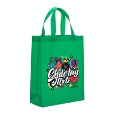 Borsa in tessuto non tessuto con stampa graffiti, stampa su richiesta, dimensioni: 35x25x10 cm (verde erba)