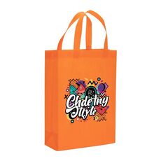 Borsa in tessuto non tessuto stampato con graffiti, stampa su richiesta, dimensioni: 35x25x10 cm (arancione)