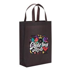 Borsa in tessuto non tessuto con stampa graffiti, stampa su richiesta, dimensioni: 35x25x10 cm (caffè)