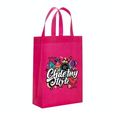 Borsa in tessuto non tessuto con stampa graffiti, stampa su richiesta, dimensioni: 35x25x10 cm (rosso rosa)
