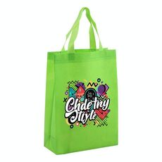 Borsa in tessuto non tessuto con stampa graffiti, stampa su richiesta, dimensioni: 38x30x10 cm (verde frutta)