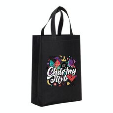 Borsa in tessuto non tessuto con stampa graffiti, stampa su richiesta, dimensioni: 38x30x10 cm (nero)