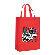 Borsa in tessuto non tessuto stampato con graffiti, stampa su richiesta, dimensioni: 41x35x12 cm (rosso)