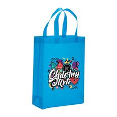 Borsa in tessuto non tessuto con stampa graffiti, stampa su richiesta, dimensioni: 41x35x12 cm (azzurro cielo)