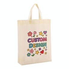 Borsa in tessuto non tessuto stampato con disegno di bambino, stampa su richiesta, dimensioni: 35x25x10 cm (beige)