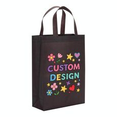 Borsa in tessuto non tessuto stampato con disegno di bambino, stampa su richiesta, dimensioni: 38x30x10 cm (caffè)