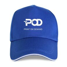 Cappellino con fibbia in acciaio in cotone e poliestere stampato POD, stampa su richiesta (blu reale)
