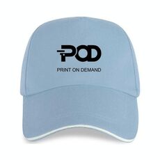 Cappellino con fibbia in acciaio in cotone e poliestere stampato POD Stampa su richiesta (azzurro cielo)