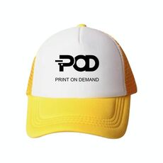 Cappello con visiera in spugna stampata POD con stampa a richiesta (giallo)