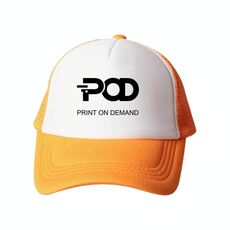 Cappello con visiera in spugna stampata POD con stampa a richiesta (arancione)
