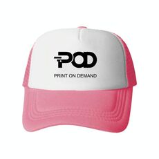 Cappello con visiera in spugna stampata POD con stampa a richiesta (rosa)