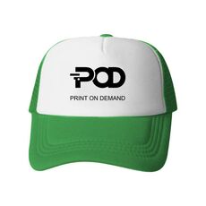 Cappello con visiera in spugna stampata POD con stampa a richiesta (verde)