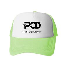 Cappello con visiera in spugna stampata POD con stampa a richiesta (verde menta)