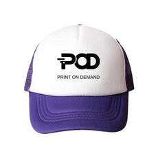 Cappello con visiera in spugna stampata POD con stampa a richiesta (viola)
