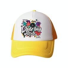 Cappello con visiera in spugna con stampa graffiti, stampa su richiesta (giallo)