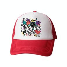 Cappello con visiera in spugna con stampa graffiti, stampa su richiesta (rosso)