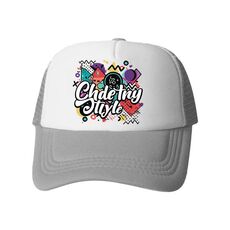 Cappello con visiera in spugna con stampa graffiti e stampa su richiesta (grigio)