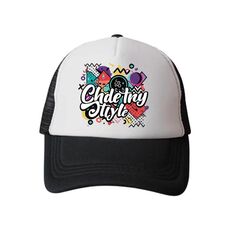 Cappello con visiera in spugna con stampa graffiti, stampa su richiesta (nero)