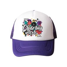 Cappello con visiera in spugna con stampa graffiti, stampa su richiesta (viola)