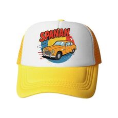 Cappello con visiera in spugna stampata per auto, stampa su richiesta (giallo)