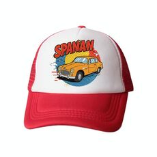 Cappello con visiera in spugna stampata per auto, stampa su richiesta (rosso)