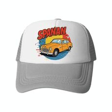 Cappello con visiera in spugna stampata con stampa su richiesta (grigio)