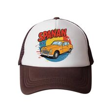 Cappello con visiera in spugna stampata per auto, stampa su richiesta (marrone)