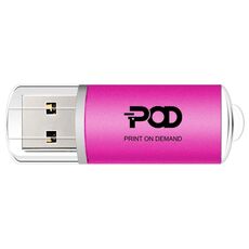 POD Colorful Metal USB 2.0 Flash Drive Stampa su richiesta, Memoria: 16 GB (Rosa rossa)
