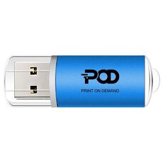 POD Colorful Metal USB 2.0 Flash Drive Stampa su richiesta, Memoria: 256 GB (blu)