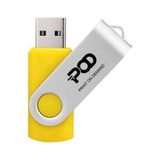 POD Colorful Metal Rotating USB 2.0 Flash Drive Stampa su richiesta, Memoria: 8 GB (Giallo)