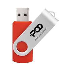 POD Colorful Metal Rotating USB 2.0 Flash Drive Stampa su richiesta, Memoria: 16 GB (Rosso)