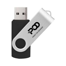 POD Colorful Metal Rotating USB 2.0 Flash Drive Stampa su richiesta, Memoria: 16 GB (Nero)
