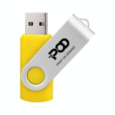 POD Colorful Metal Rotating USB 2.0 Flash Drive Stampa su richiesta, Memoria: 32 GB (Giallo)