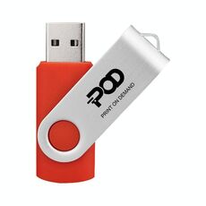 POD Colorful Metal Rotating USB 2.0 Flash Drive Stampa su richiesta, Memoria: 64 GB (Rosso)