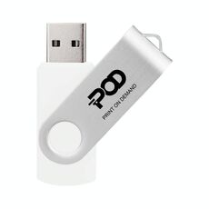 POD Colorful Metal Rotating USB 2.0 Flash Drive Stampa su richiesta, Memoria: 64 GB (Bianco)