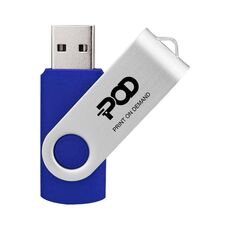 POD Colorful Metal Rotating USB 2.0 Flash Drive Stampa su richiesta, Memoria: 64 GB (blu scuro)