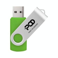 POD Colorful Metal Rotating USB 2.0 Flash Drive Stampa su richiesta, Memoria: 64 GB (verde)