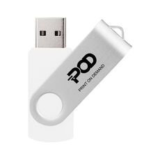 POD Colorful Metal Rotating USB 2.0 Flash Drive Stampa su richiesta, Memoria: 128 GB (Bianco)